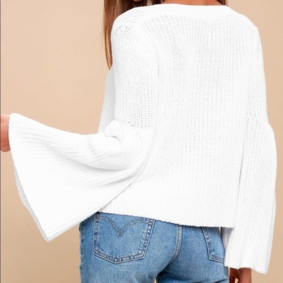 Free People Damsel Cotton Flare-Sleeve Sweater - Picture 4 of 4